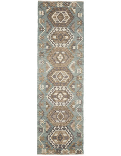 Tappeto Kilim Afghanistan 88x295 Verde Acqua Ma