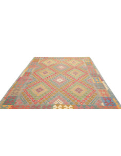 Tappeto Kilim Afghanistan 200x295 Blu Grigio Ve 2