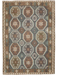 Tappeto Kilim Afghanistan 211x296 Marrone Grigi