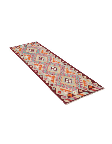 Rug Kilim Afghanistan 59x189 Light Blue Orange