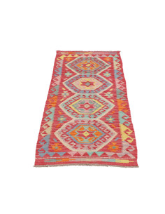 Tappeto Kilim Afghanistan 56x148 Rosso Azzurro 2