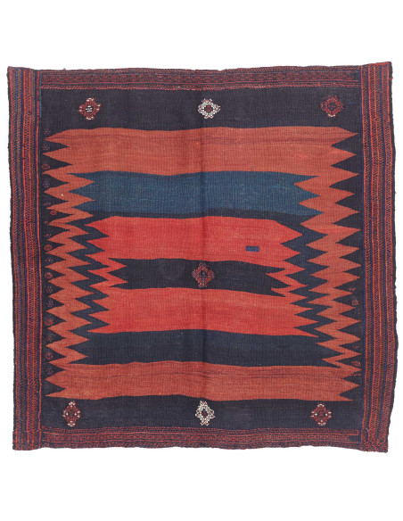 Rug Kilim Vintage Persia 134x130 Indigo Blue Br