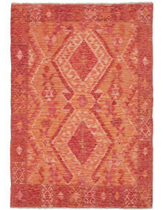 Tappeto Kilim Afghanistan 128x185 Arancio Rosso