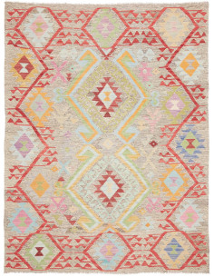 Tappeto Kilim Afghanistan 154x201 Grigio Beige