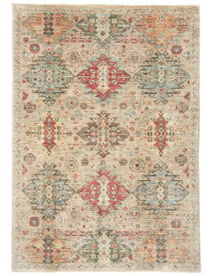 Rug Tribal Pakistan maroon white 145x207