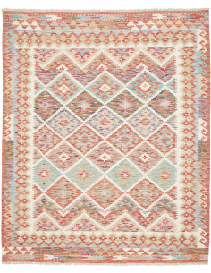 Kilim 159x194 Cm Kilim Afghano, Lana Cardata A Mano E
