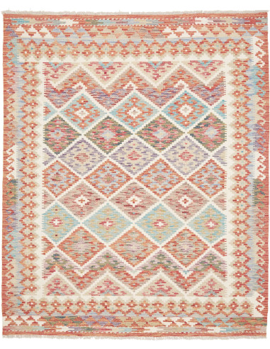 Kilim 159x194 Cm Kilim Afghano, Lana Cardata A Mano E