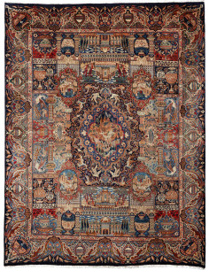 Rug Kashamr Zirkhaki Persia grey maroon 294x385