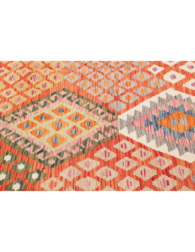 Kilim 209x298 Cm Afghan Kilim In Hand-carded Wool And Cotton