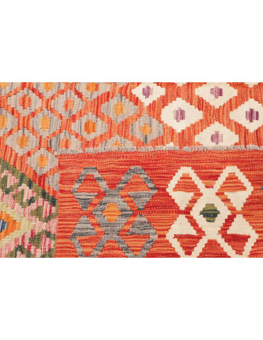 Kilim 209x298 Cm Kilim Afghano In Lana Cardata A Mano E