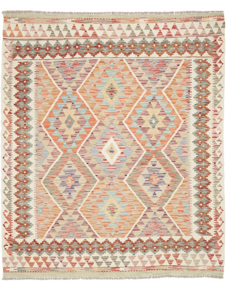 Kilim 161x188 Cm Kilim Afghanistan, Hand-carded Wool warp: