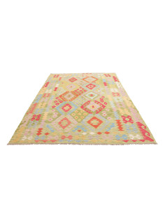 Kilim 182x245 Cm Kilim Afghano, Lana Cardata A Mano, Cotone 2