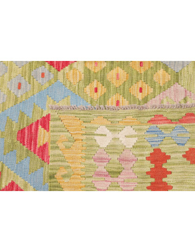 Kilim 182x245 Cm Kilim Afghano, Lana Cardata A Mano, Cotone