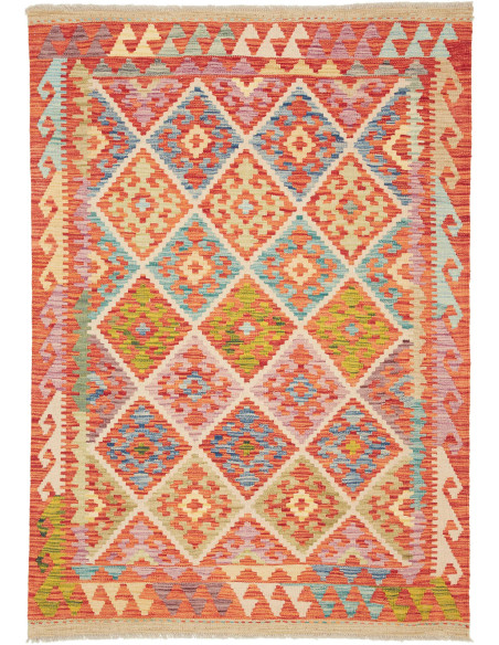Kilim 126x180 Cm Kilim, Afghanistan, Hand-carded Wool warp: