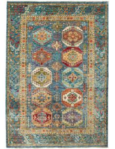 Tappeto Tribal Pakistan 150x213 Blu Petrolio Be