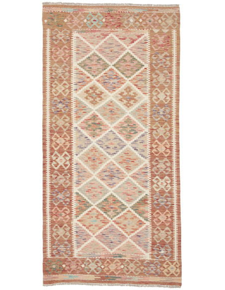 Kilim 100x202 Cm Kilim Afghanistan Hand-carded Wool Cotton