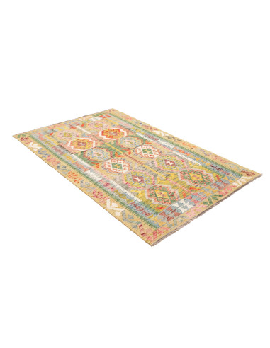 Kilim 121x182 Cm Kilim Afghano, Lana Cardata A Mano, Cotone