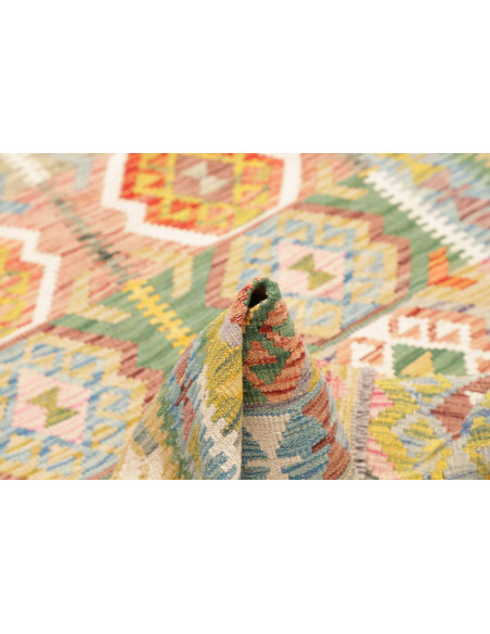 Kilim 121x182 Cm Kilim Afghano, Lana Cardata A Mano, Cotone