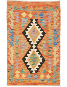 Tappeto Kilim Afghanistan arancione marrone 76x120