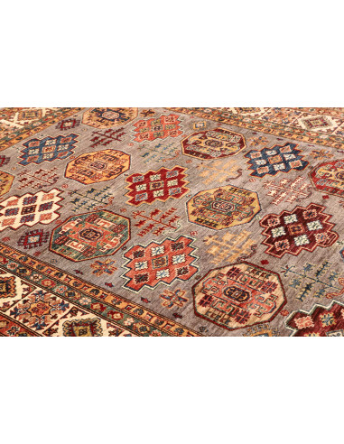 Rug Kazak Fine Pakistan maroon grey 210x307
