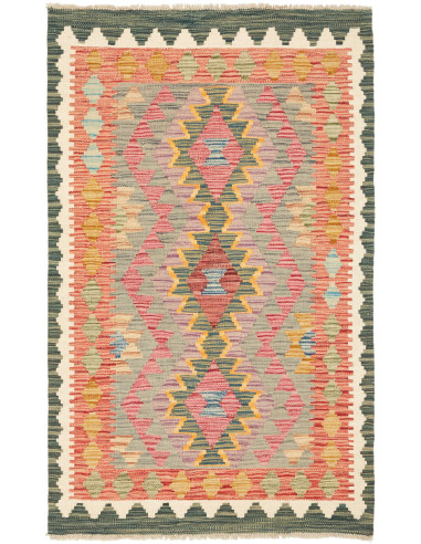 Rug Kilim Afghanistan maroon grey 83x132