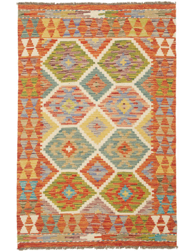 Tappeto Kilim Afghanistan marrone grigio 83x126