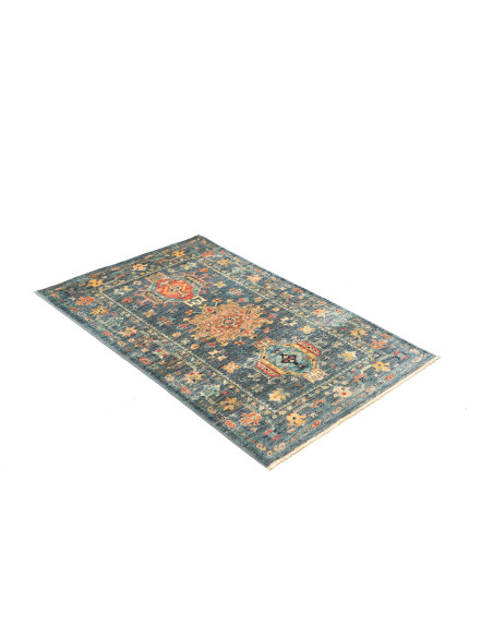 Tappeto Tribal Pakistan azzurro bianco 78x123