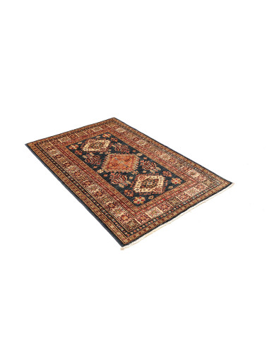 Rug Kazak Fine Pakistan maroon grey 98x147