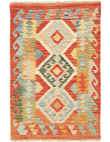 Tappeto Kilim Afghanistan marrone azzurro 81x122