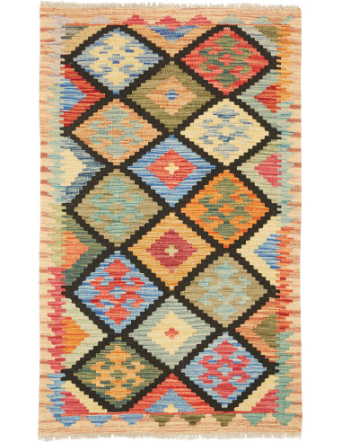 Tappeto Kilim Afghanistan marrone grigio 77x127