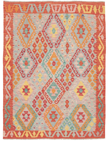 Kilim 129x168 Cm Kilim Afghanistan Lana Cardata A Mano