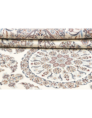 Hand Made Rug Nain 9la Persia 206x308 Cream Blu