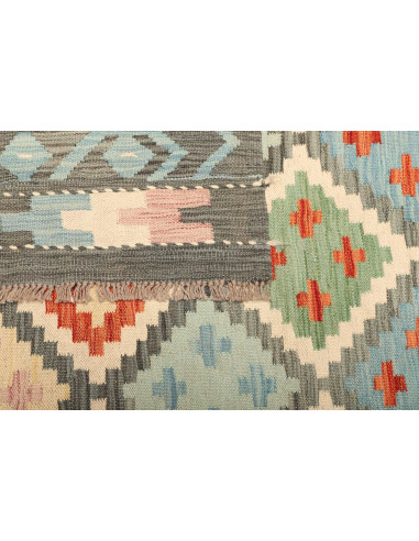 Tappeto Kilim Afghanistan bianco rosso 208x299