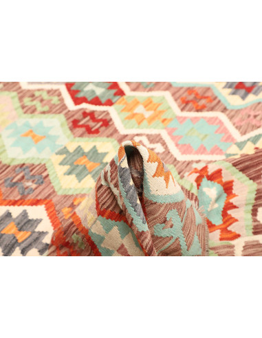 Rug Kilim Afghanistan maroon brown 210x284