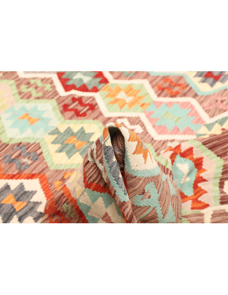 Rug Kilim Afghanistan maroon brown 210x284