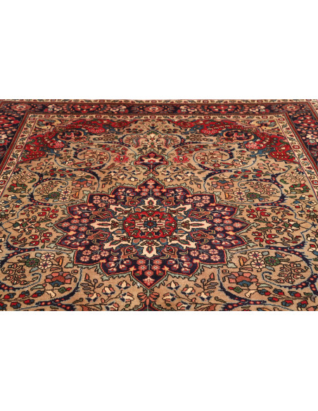 Rug Tabriz Persia maroon grey 210x295