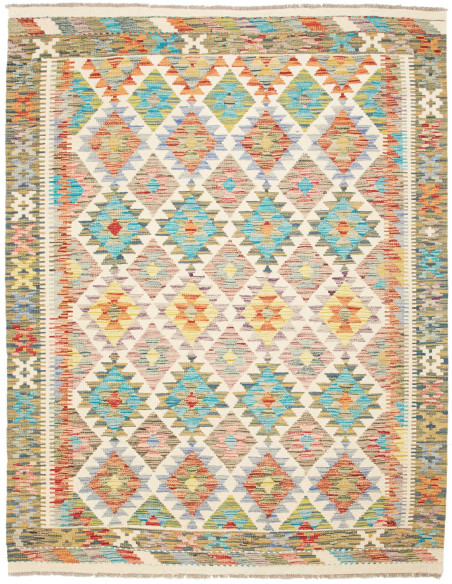 Rug Kilim Afghanistan beige brown 155x194