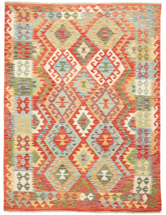 Rug Kilim Afghanistan maroon red 152x202