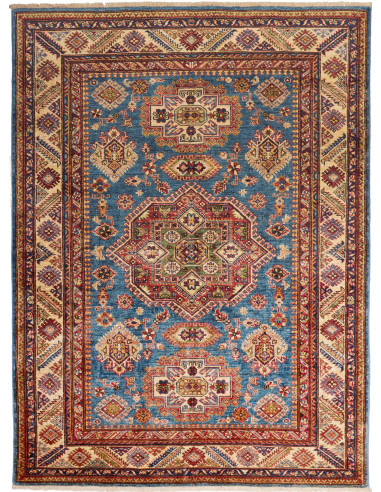 Tappeto Kazak Fine Pakistan azzurro arancione 153x208