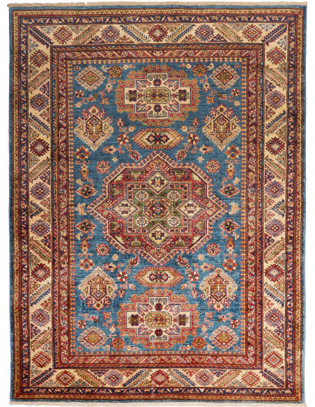 Tappeto Kazak Fine Pakistan azzurro arancione 153x208