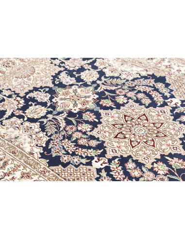 Tappeto Nain 9la Persia 124x197 Blu Notte Crema