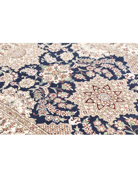 Tappeto Nain 9la Persia 124x197 Blu Notte Crema