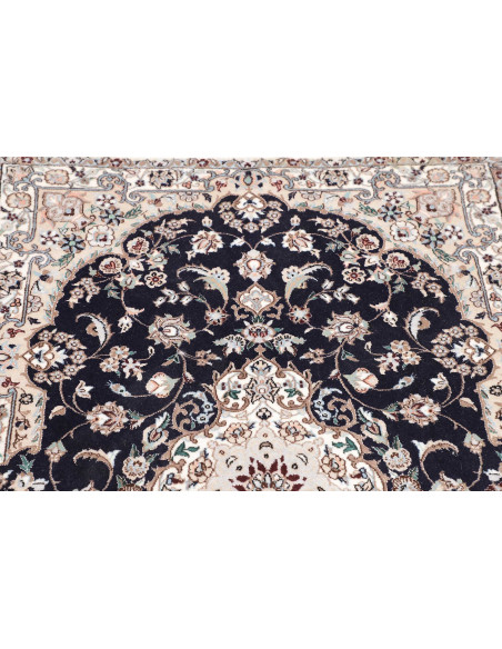 Tappeto Nain 6la Persia 85x123 Blu Notte Crema