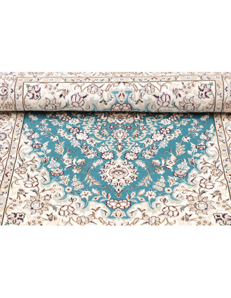Tappeto Nain 6la Persia 84x127 Turchese Crema