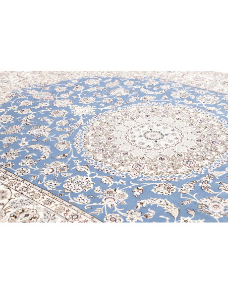 Tappeto Nain 9la Persia 250x358 Blu Cielo Crema