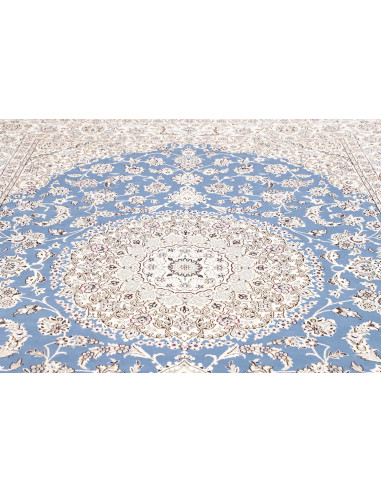 Tappeto Nain 9la Persia 250x358 Blu Cielo Crema