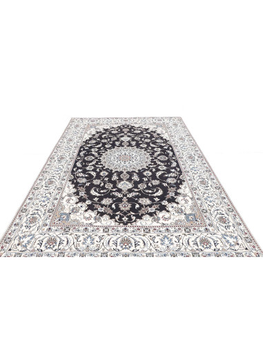 Tappeto Nain Kashmar Persia 198x303 Blu Notte A
