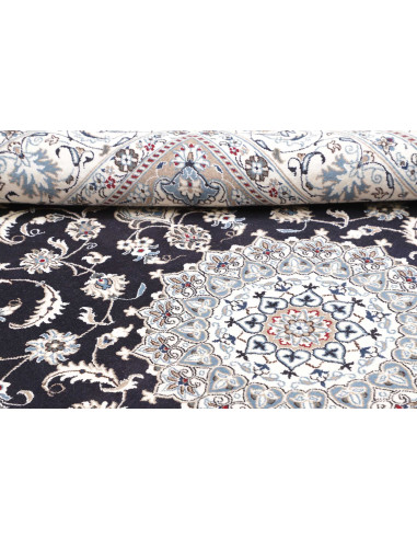 Tappeto Nain Kashmar Persia 198x303 Blu Notte A
