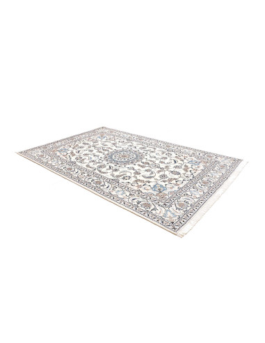 Tappeto Nain Kashmar Persia 194x292 Crema Blu