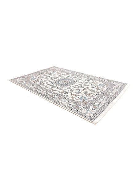 Tappeto Nain Kashmar Persia 194x292 Crema Blu
